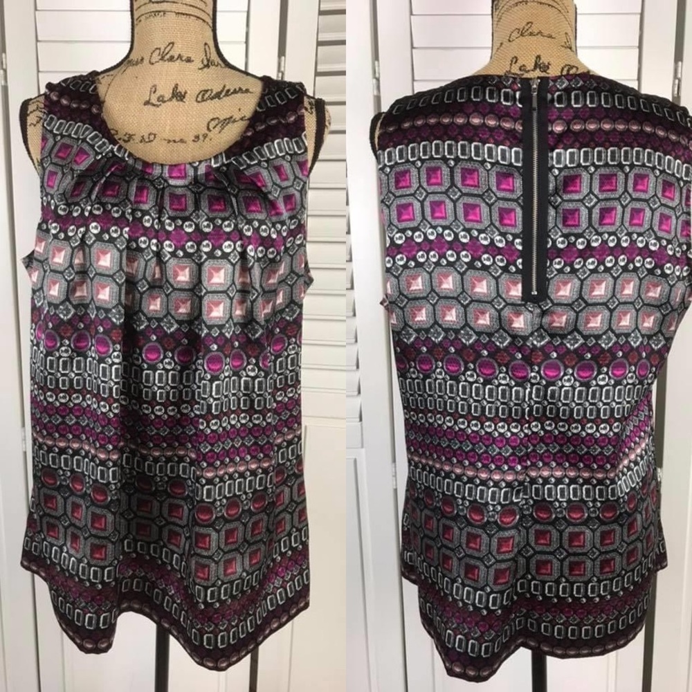Apt. 9 Sleeveless Blouse with Zipper back